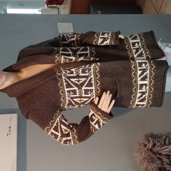 🔥🔥🔥PRESS oversized rollneck open knit wool blend cardigan S/P - Picture 4 of 16